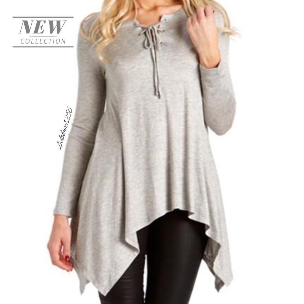 🆕Lace up Grey Tunic