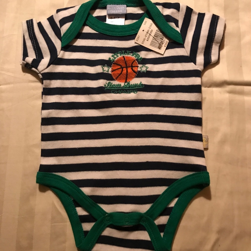 NWT Blue and White Striped Onesie, Size 0-3 Mos.!