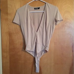 Nasty gal thong bodysuit, tan