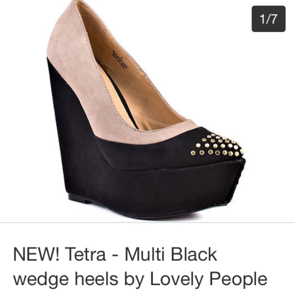 LOVELY PEOPLE - Tetra multi black wedge heels - Picture 3 of 8