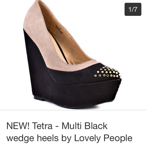 LOVELY PEOPLE - Tetra multi black wedge heels - Picture 3 of 8