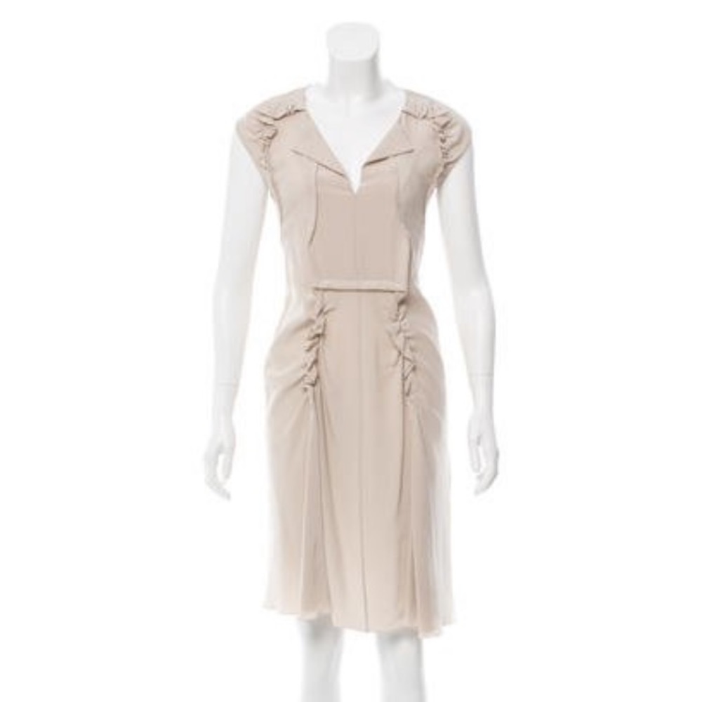 marni 100% silk ruffle-accent midi dress