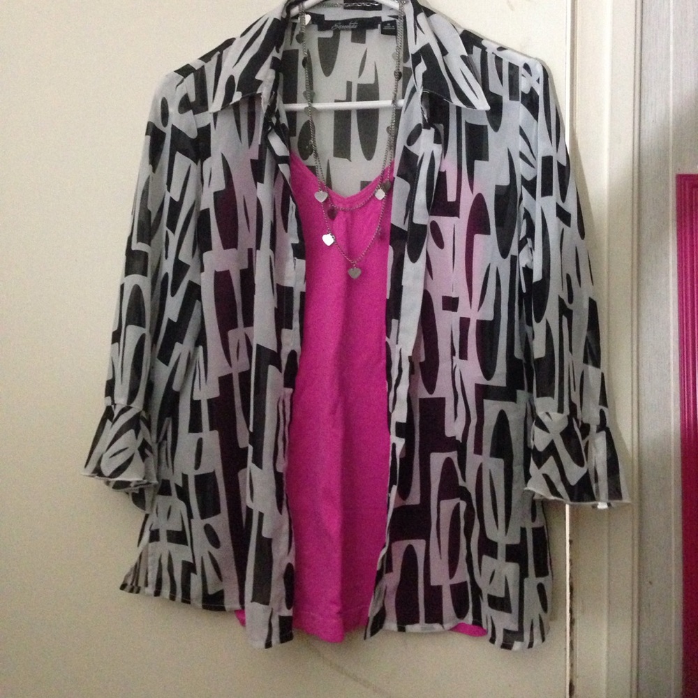 Black and white blouse