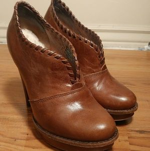 Worn Ugg Leather Shearling booties. Size 7