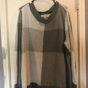 Plus Size Ava & Liv Grey and White Block Sweatee