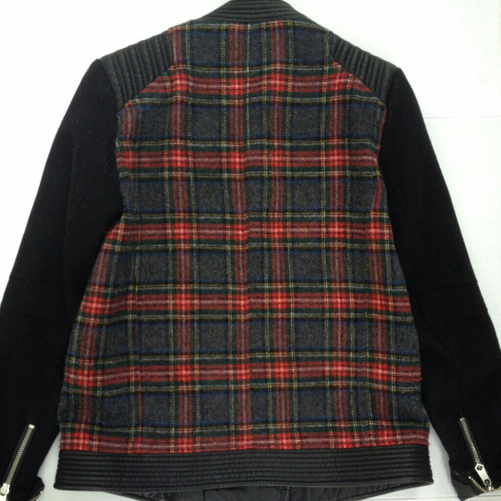 Zara Women's Jacket/Coat Wool Black/Red Check M - Picture 2 of 8