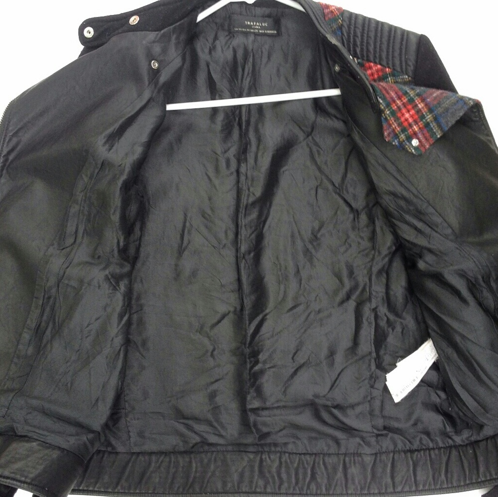 Zara Women's Jacket/Coat Wool Black/Red Check M - Picture 8 of 8