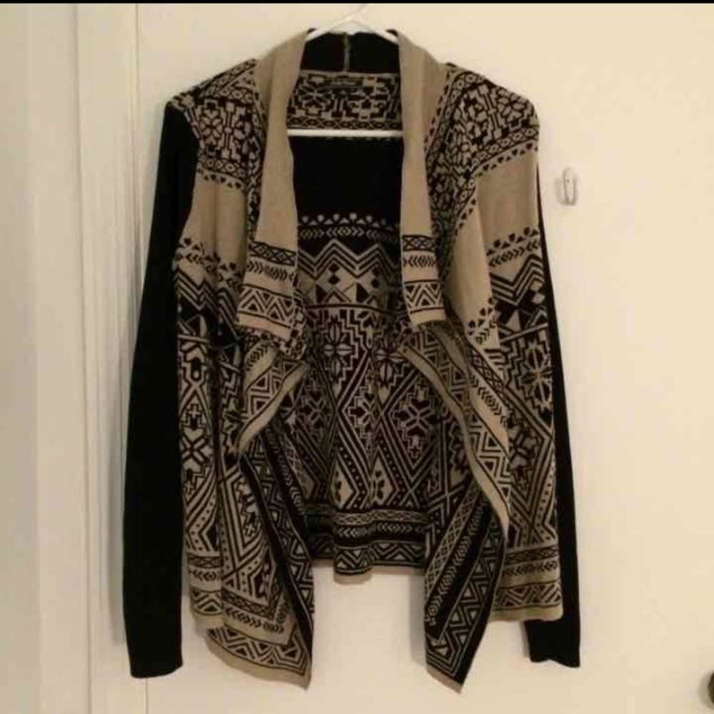 Lucky Brand Aztecs Open Shawl Knit Cardigan