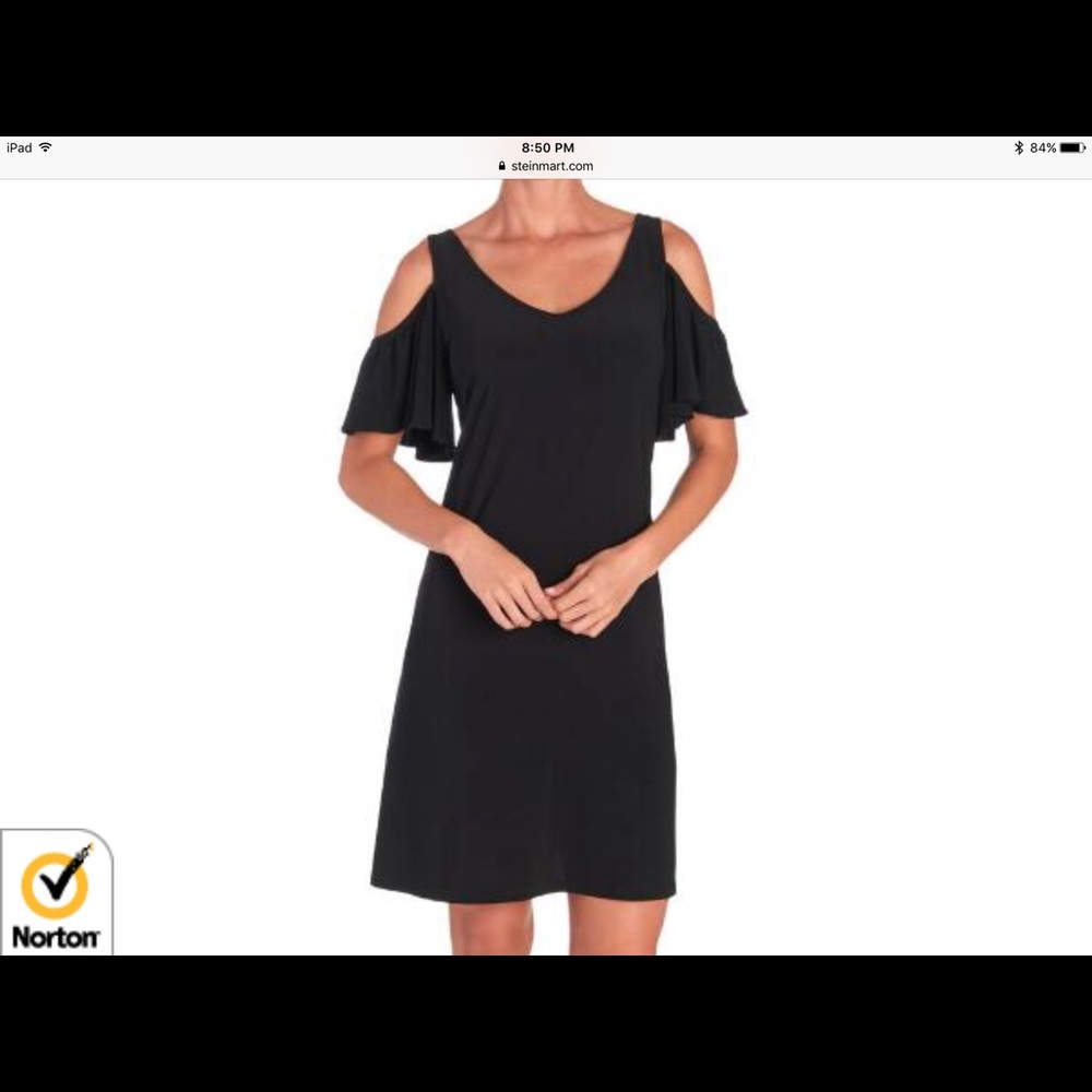 MSK black Flutter Sleeve Cold shoulder size 2