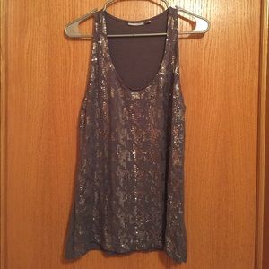 Gray sequin tank top