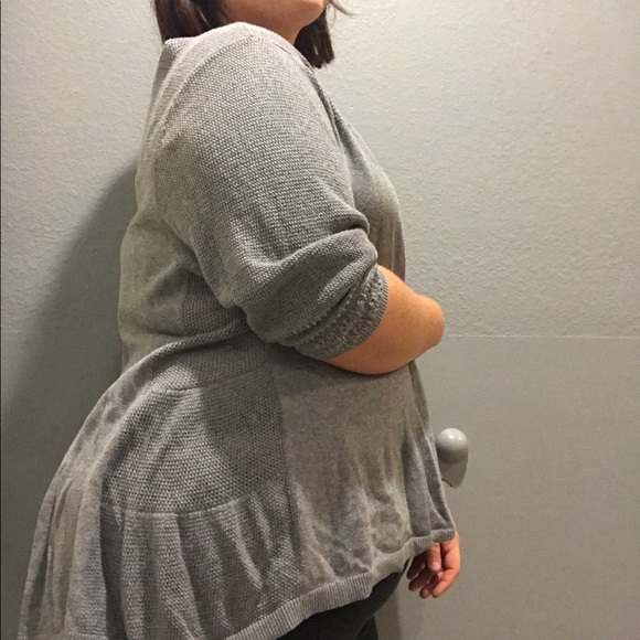 Plus Size Torrid Grey V Neck Sweater - Picture 3 of 4