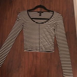 Cropped striped shirt