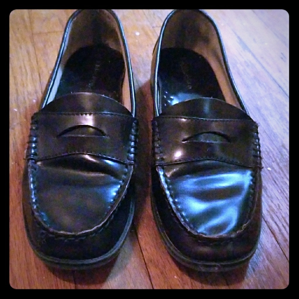 Burgundy penny loafers