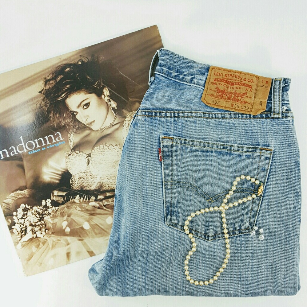 LEVIS 501 Jeans Men Button Fly Distressed 33 x 29