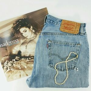 LEVIS 501 Jeans Men Button Fly Distressed 33 x 29