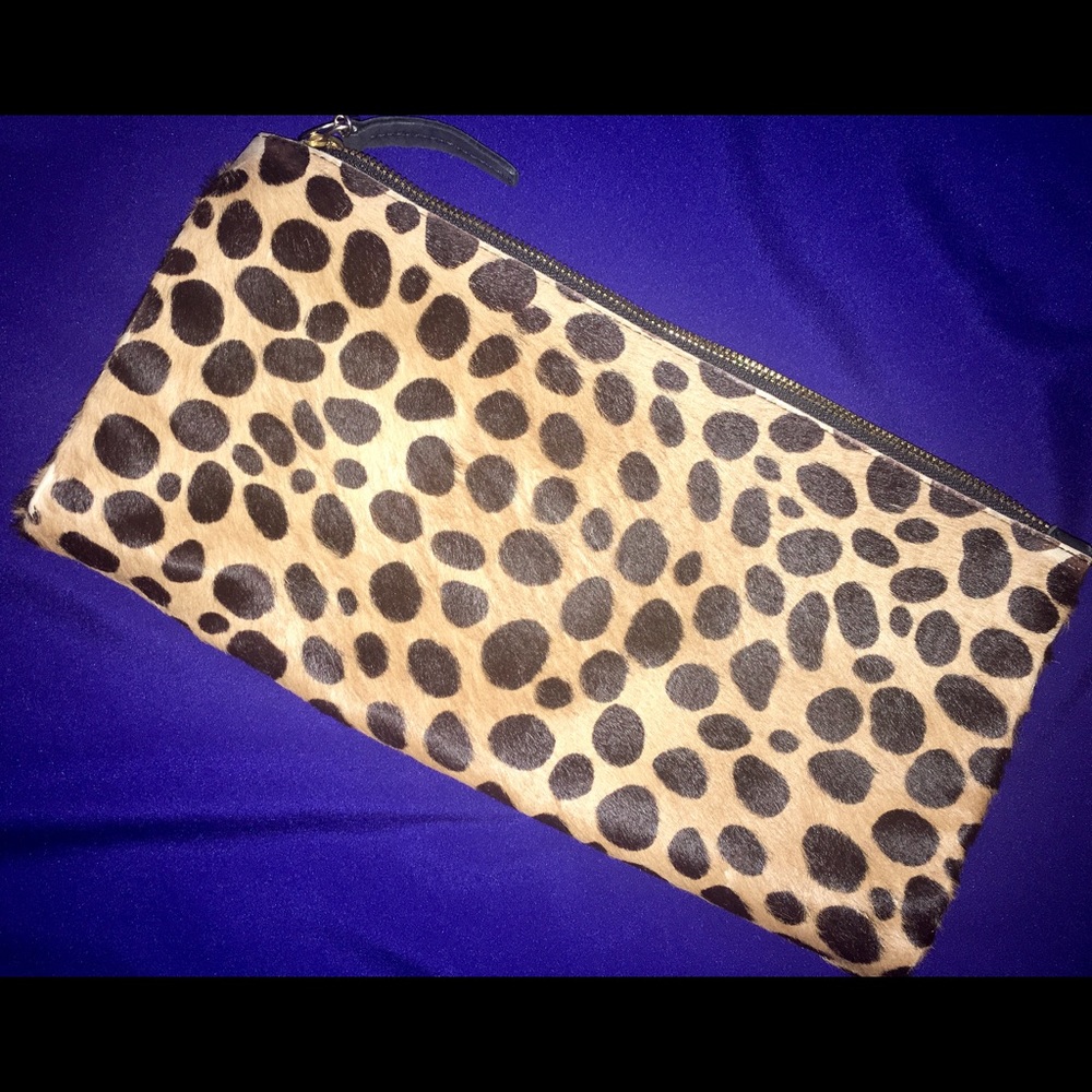 Clare Vivier- Genuine Calf Hair Leopard Clutch