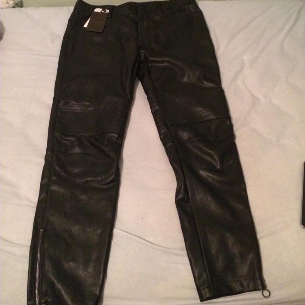 BRAND NEW W/ TAGS ZARA MAN LEATHER PANTS TROUSERS