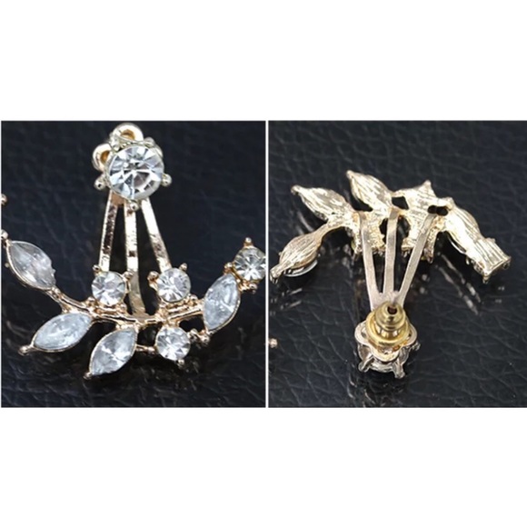 ✨”CORTINA CRYSTAL”✨GOLD STUD EARRINGS-NEW✨ - Picture 3 of 3