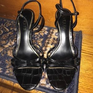 Ralph Lauren strappy black heels