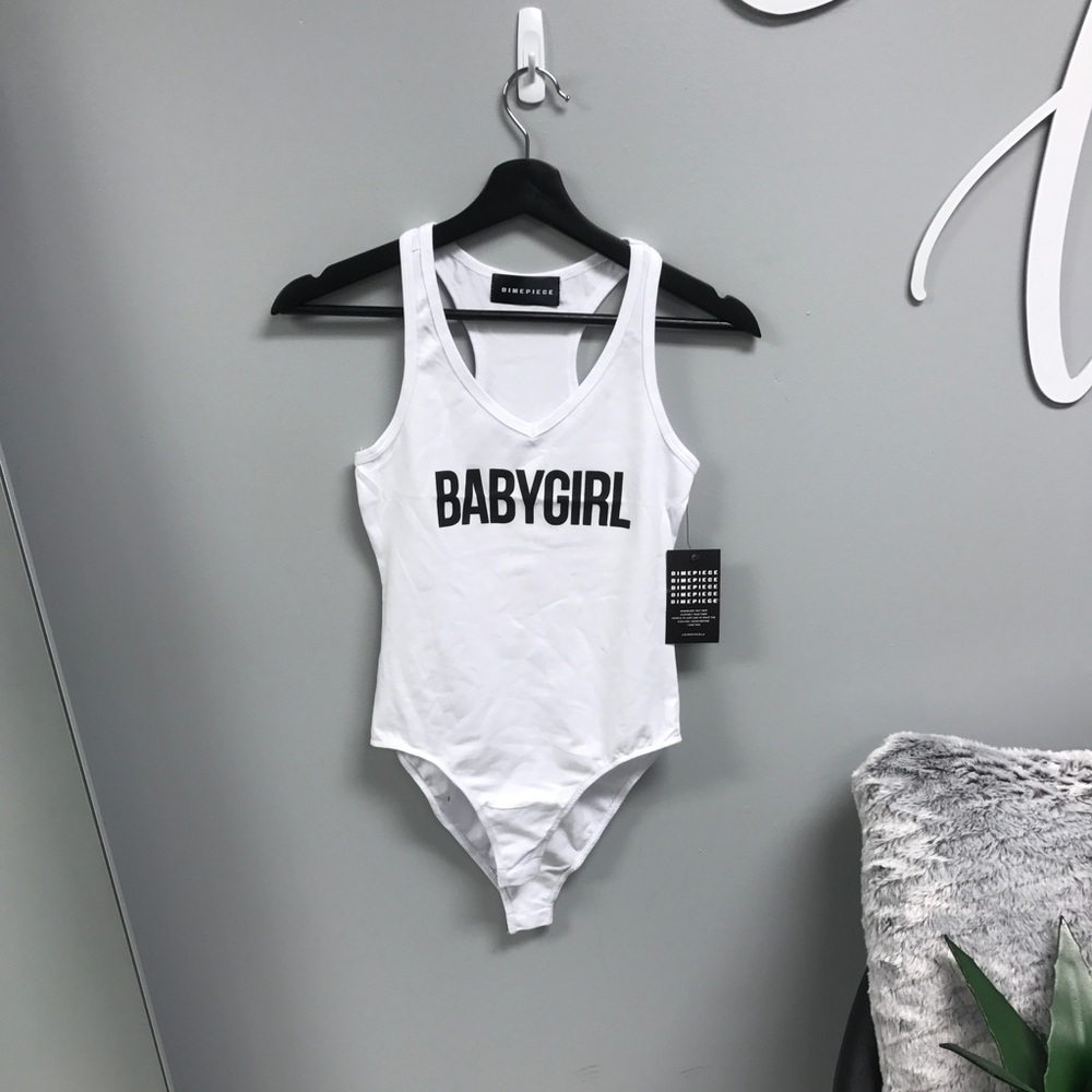 Dimepiece - White Babygirl Bodysuit - Small