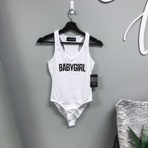 Dimepiece - White Babygirl Bodysuit - Small