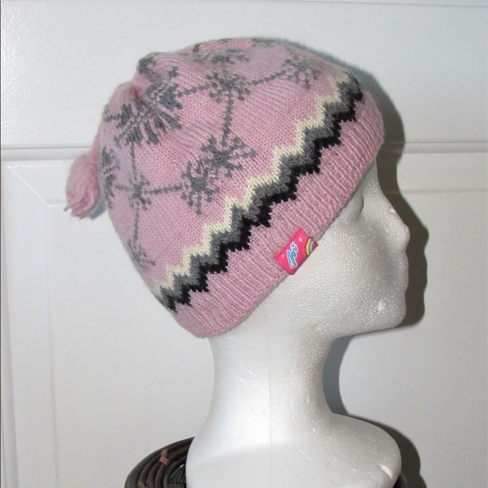 MERKLEY HEADGEAR Pink Gray White Wool Tassel Hat