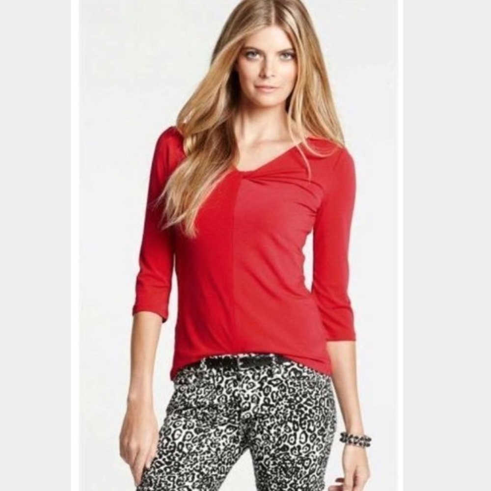 ❤️SALE!❤️Ann Taylor Red Twist Knot Top - XSP