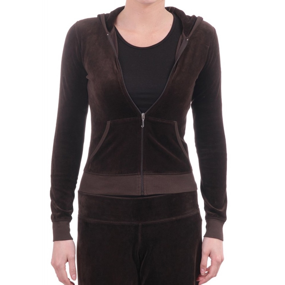 Juicy Couture Velour Track Jacket Hoodie