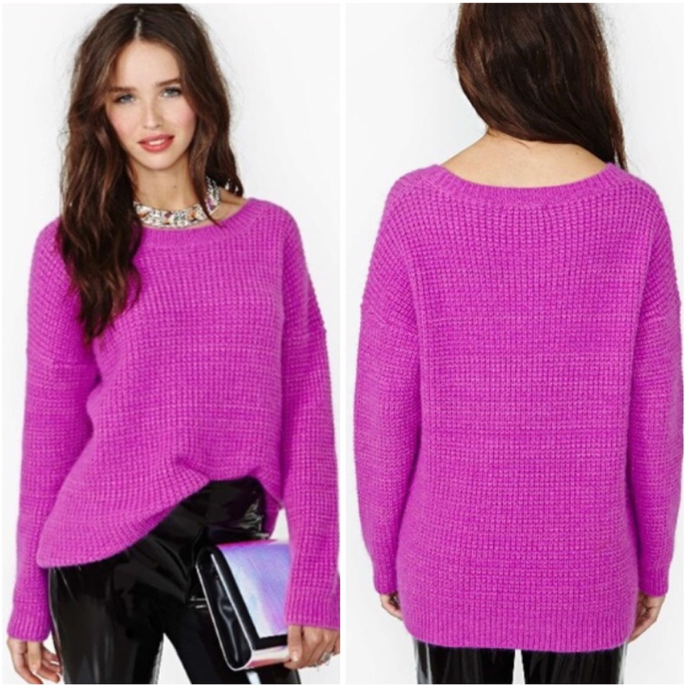 Purple Angora Oversized Sweater