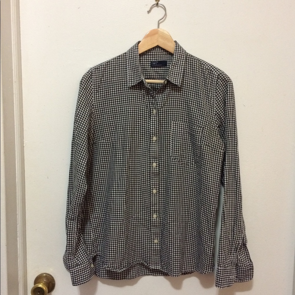Black Gingham Button Down