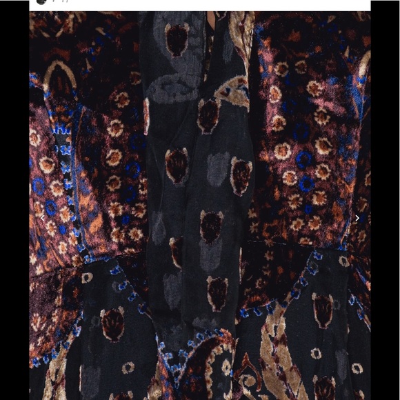 FREE PEOPLE ♠️ Hands to Hold Velvet Burnout Maxi - Picture 3 of 4