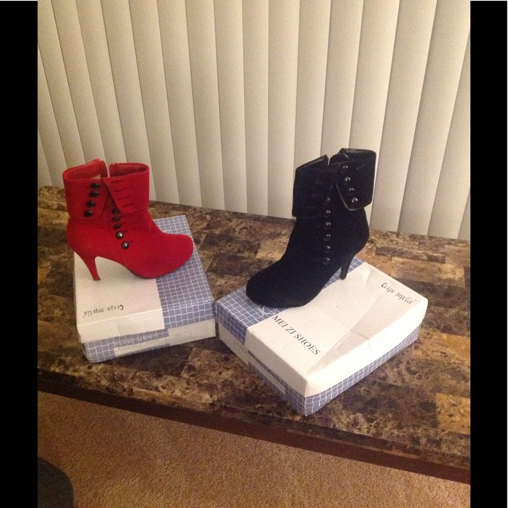 (2) Pairs of shoes. Black & Red pair