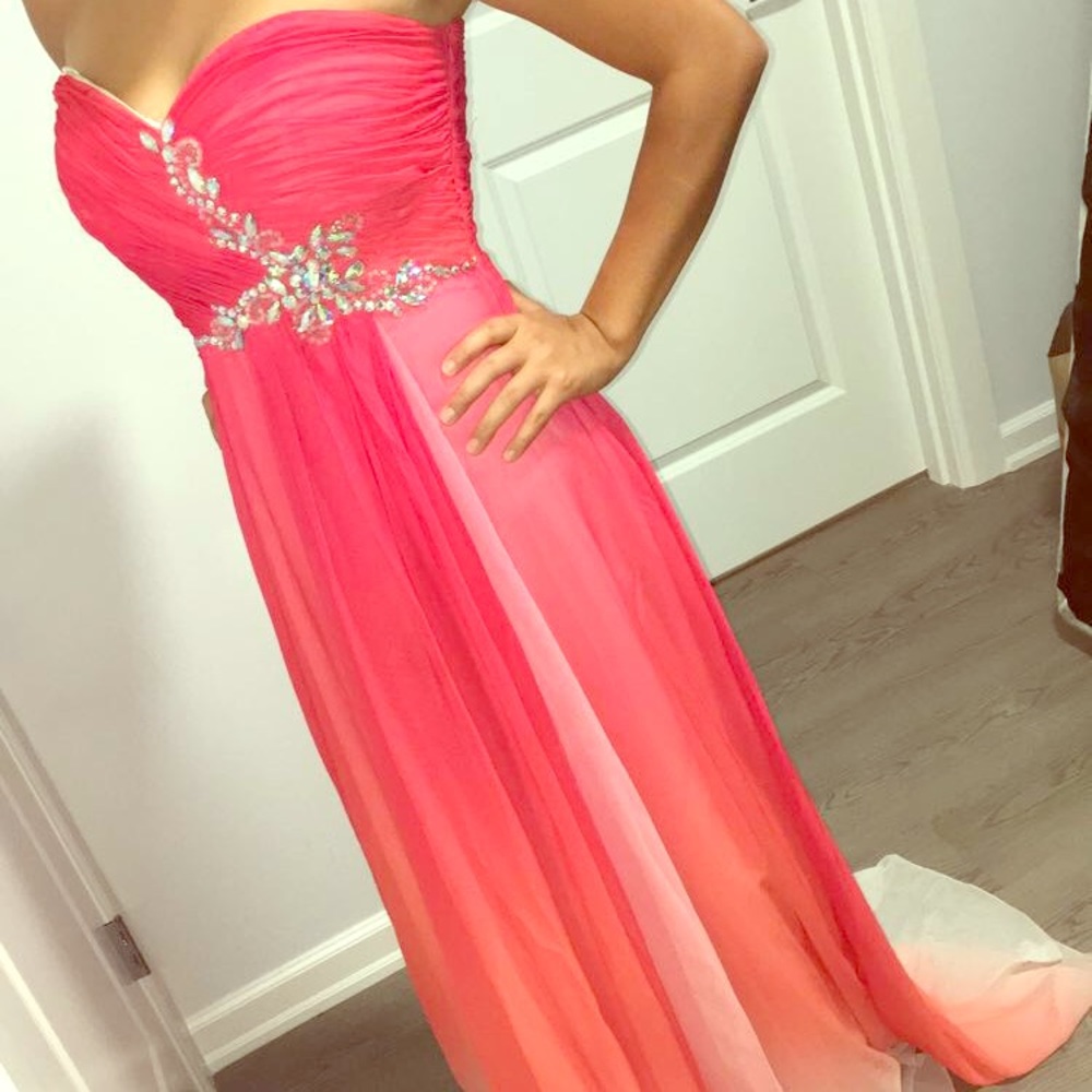 Pink ombré formal dress