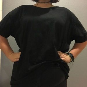 Plus Size Basic Oversized Back Tee