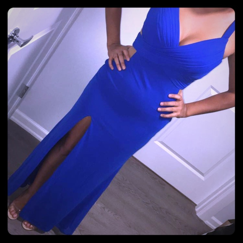 Elegant royal blue formal dress