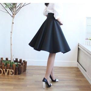 High Waist Midi Full Skirt
