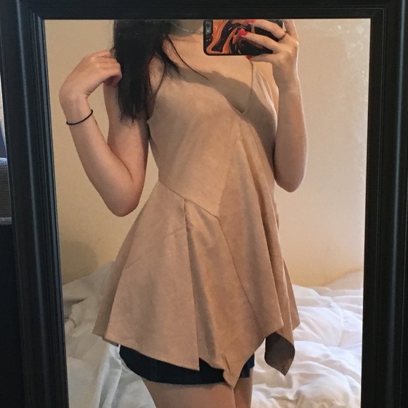 Zara Tops - Pale Pink Suede Flowy Top