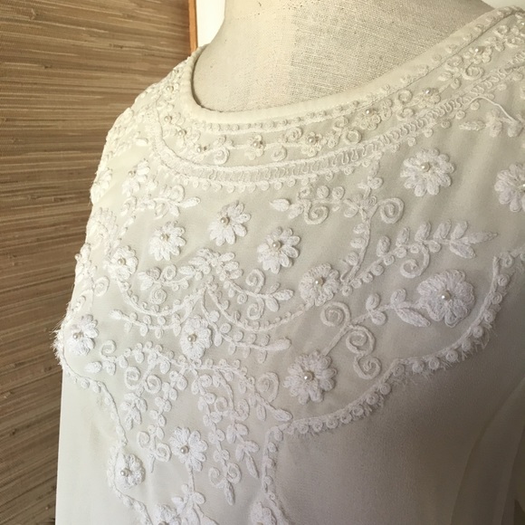 Zara Sheer Cream Tunic Size M - Picture 3 of 5