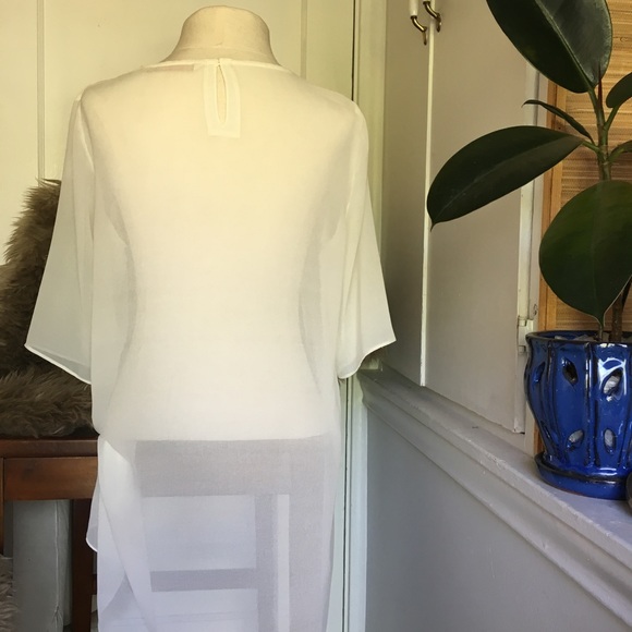 Zara Sheer Cream Tunic Size M - Picture 4 of 5