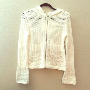 CAbi size medium hooded white sweater