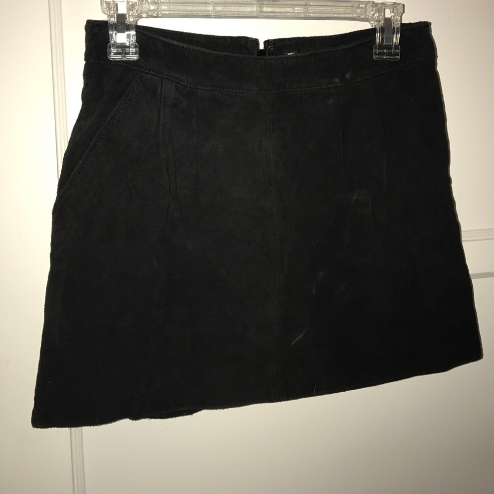 Black suede skirt
