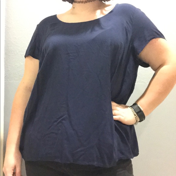Plus Size Torrid Blue Blouse w/ Floral Embroidery - Picture 1 of 2