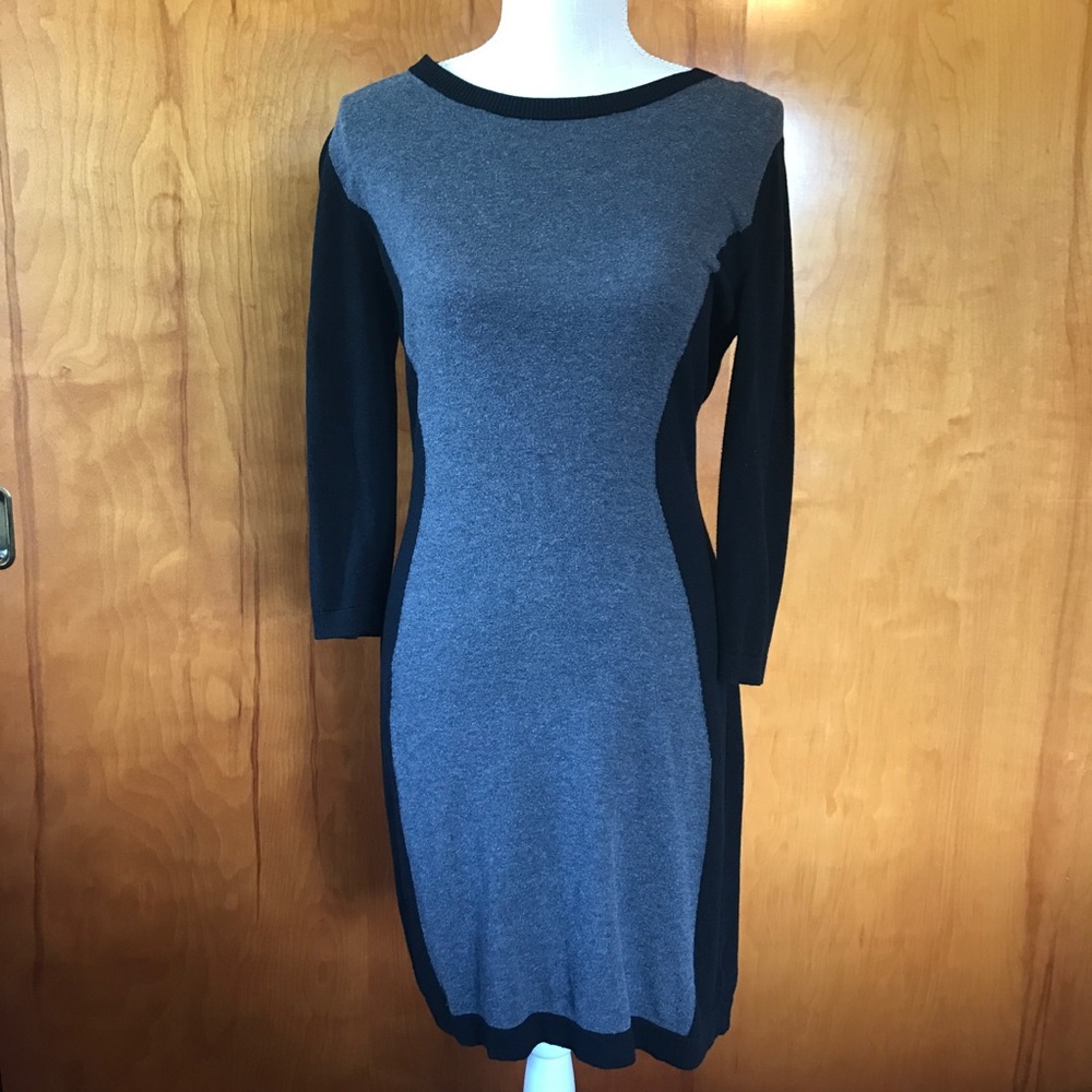MERONA- BLACK & GREY- SWEATER DRESS- MEDIUM