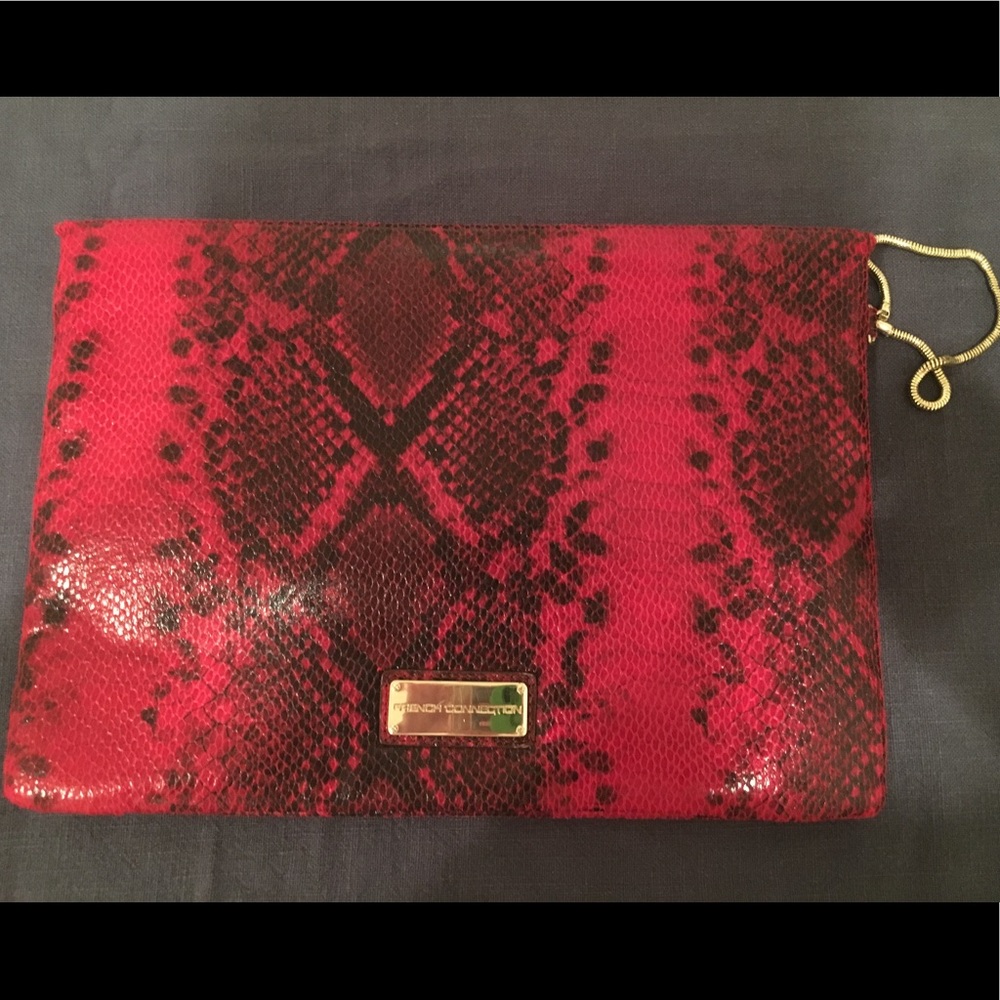 French connection giant envelop style clutch