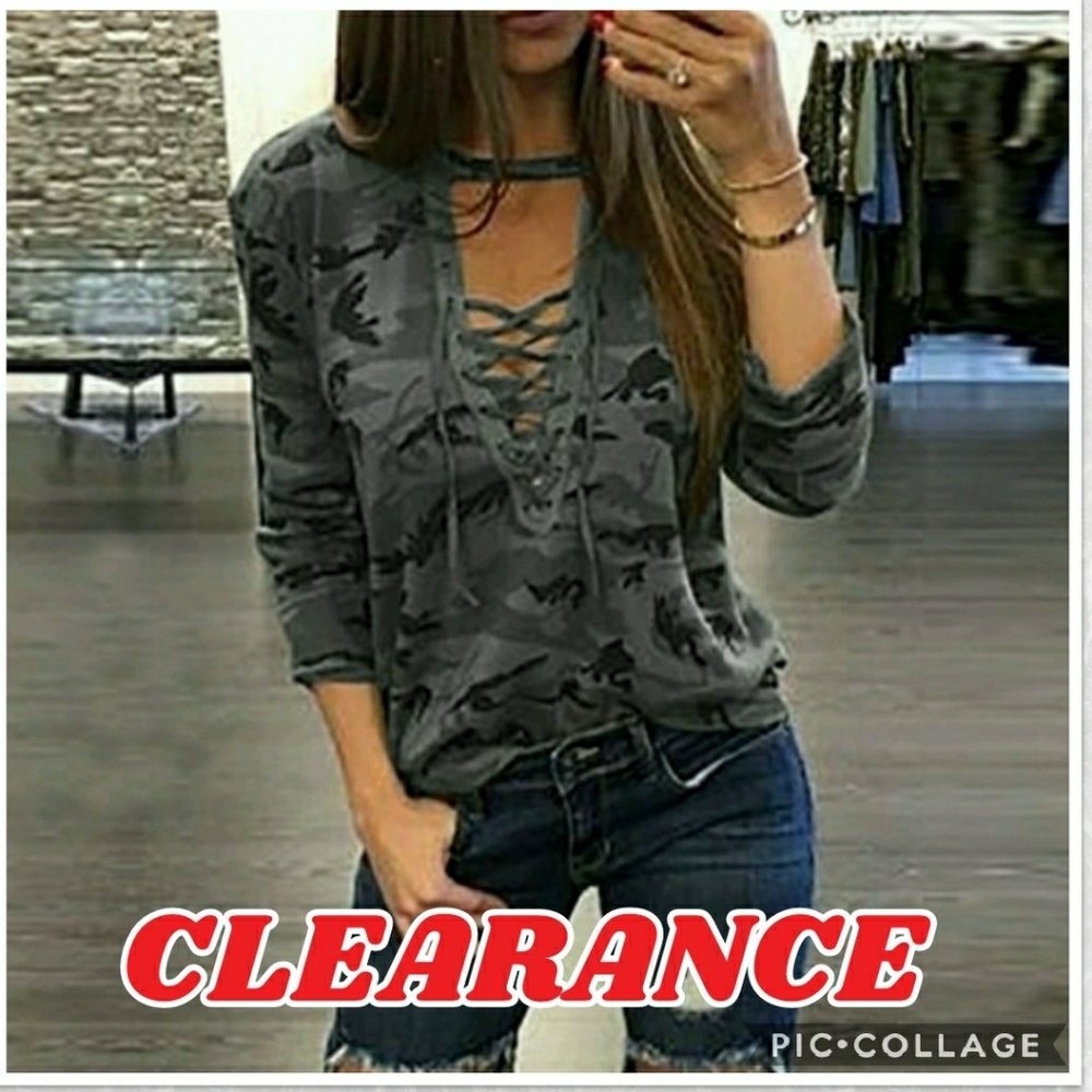 🔴SALE🔴"Jane" gray camo shirt