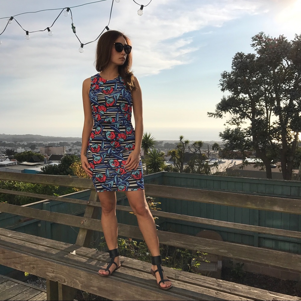 Topshop Floral Bodycon Dress