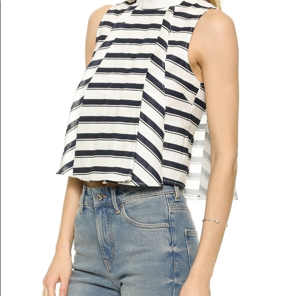 🆕J.O.A. Pleated Stripe Top - Picture 2 of 8