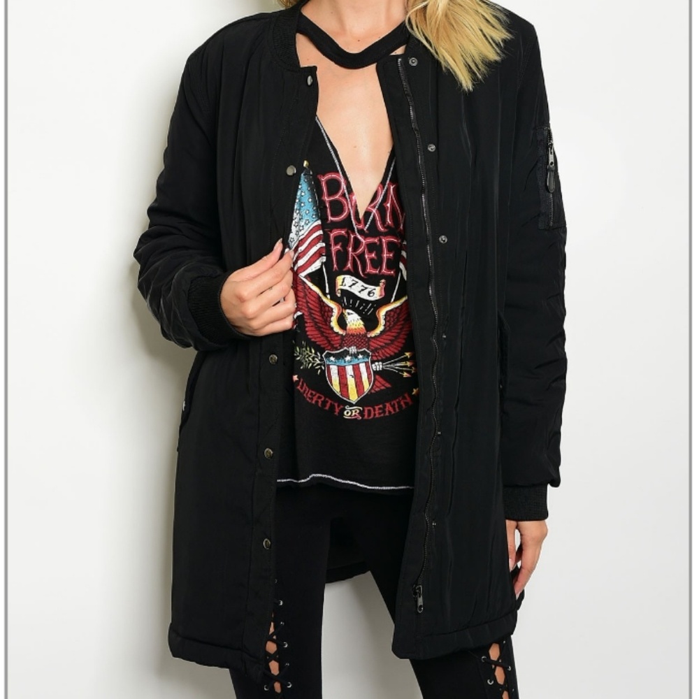 Blacck Longline Bomber Jacket...LOT of 4