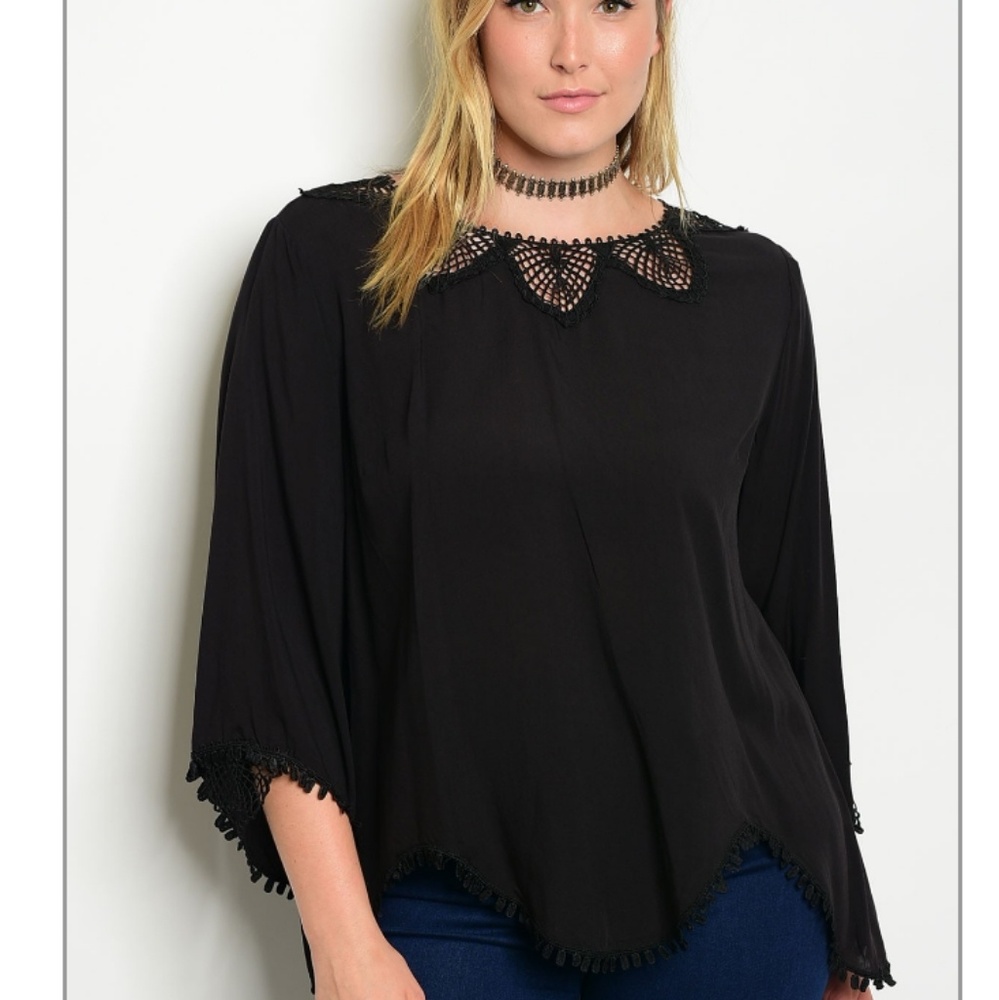 ✨Plus Size✨ Beautiful in Black Blouse LOT of 2