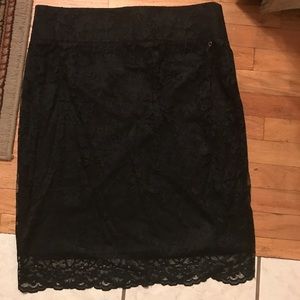 Black Lace Pencil Skirt